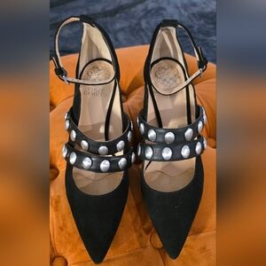 Vince Camuto Women's Krellen Studded Pumps in black suede.